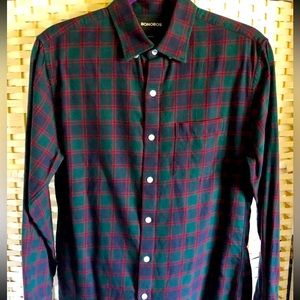 Bonobos Unisex/ Men’s Long Sleeve Button down, plaid flannel shirt. Size small.